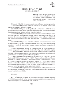 Resolu&ccedil;&atilde;o N&ordm; 462/07 - Conselho Federal de Farm&aacute;cia