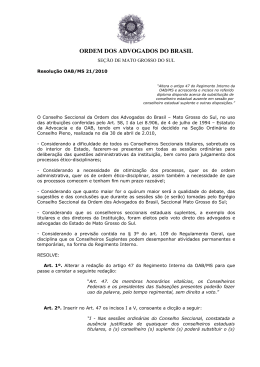Resolução n.º 21/2010 “Altera o artigo 47 do Regimento