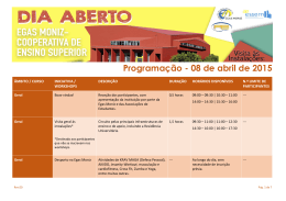 Programação - 08 de abril de 2015