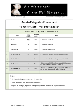 Sess&atilde;o Fotogr&aacute;fica Promocional 10 Janeiro 2015