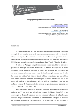 A Pedagogia Integrativa no contexto escolar - VII Coped-NM