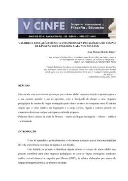 valores e educação: rumo a uma proposta pedagógica de ensino de