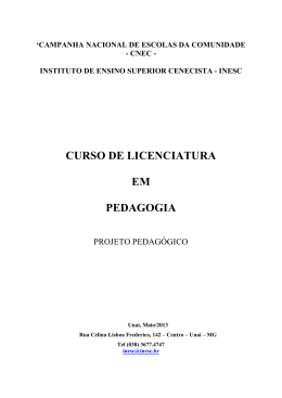 PROJETO DO CURSO PEDAGOGIA MEC 1&ordm; 2013
