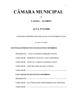 Acta n.º 22 - município de lagoa