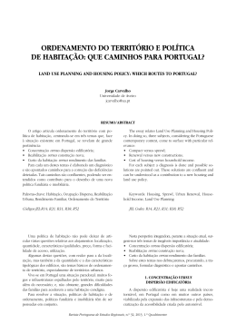 Ordenamento do Território e Política de Habitação: Que
