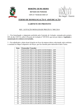 TERMO DE HOMOLOGAÇÃO E ADJUDICAÇÃO
