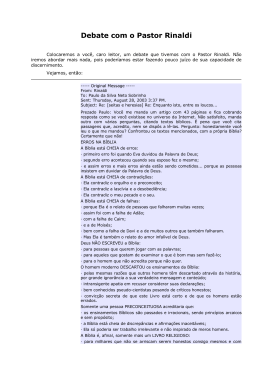 Debate com o Pastor Rinaldi - Paulo da Silva Neto Sobrinho
