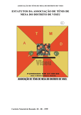 Estatutos da ATMDV - ATMDV Associa&ccedil;&atilde;o de T&eacute;nis de Mesa do