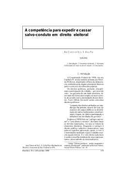 A compet&ecirc;ncia para expedir e cassar salvo