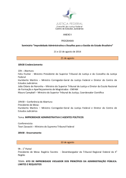 PROGRAMA Seminário “Improbidade Administrativa