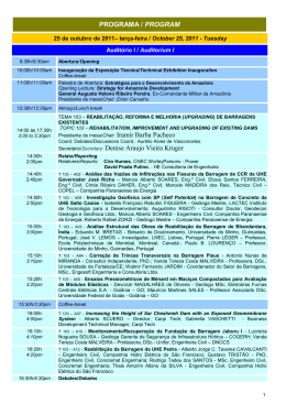PROGRAMA / PROGRAM Presidente de mesa/Chair
