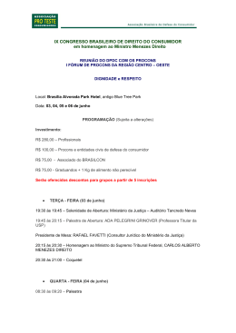 Programação completa - PROTESTE