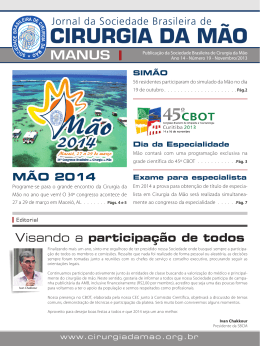 Ano 14 - N&uacute;mero 19 - 2013 - Sociedade Brasileira de Cirurgia da M&atilde;o