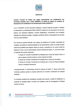 DESPACHO Assunto: Processo de eleição dos vogais