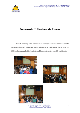 Relatório e Conclusões do XVII Workshop da Prosalis