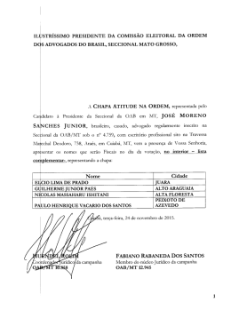 ILUSTR&Iacute;SSIMO PRESIDENTE DA COMISS&Atilde;O