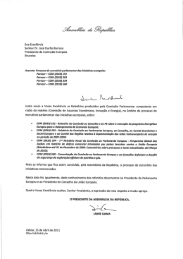 Sua Excel&ecirc;ncia Senhor Dr. Jos&eacute; Dur&atilde;o Barroso Presidente da