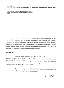 ILUSTR&Iacute;SSIMO SENHOR PRESIDENTE DA COMISS&Atilde;O