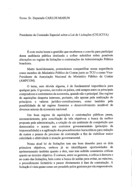 Exmo. Sr. Deputado CARLOS MARUN Presidente da Comiss&atilde;o