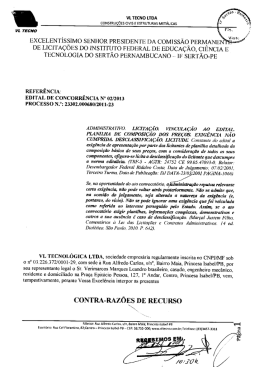 Contrarrazão da empresa VL Tecnológica contra a - IF Sertão-PE