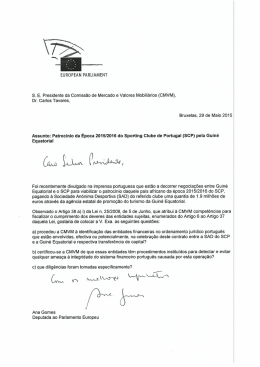 EUROPEAN PARLIAMEN`? S. E. Presidente da Comiss&atilde;o de