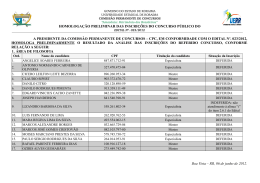 homologa&ccedil;&atilde;o preliminar das inscri&ccedil;&otilde;es do concurso