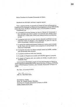 Senhor Presidente da. Comiss&atilde;o Permanente de Ensino