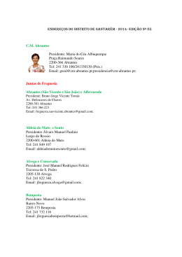 Endere&ccedil;os das Autarquias do Distrito de Santar&eacute;m