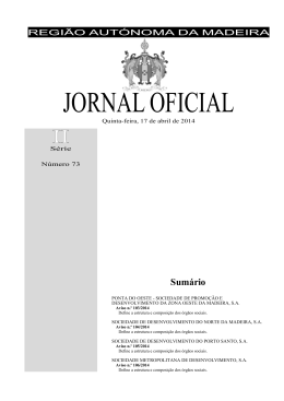 JORNAL OFICIAL - Governo Regional da Madeira