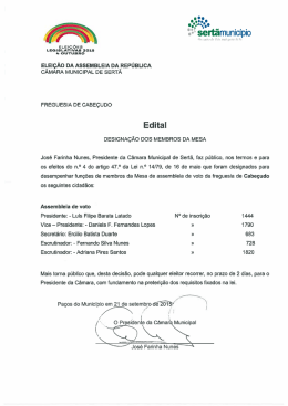 Editais - Eleições Legislativas 2015