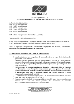 INFORMA&Ccedil;&Otilde;ES GERAIS AEROPORTO PRESIDENTE JO&Atilde;O