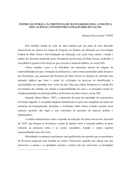 INSTRUÇÃO PÚBLICA NA PROVÍNCIA DE MATO GROSSO (XIX): A