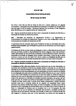 ATA N! 138 Assembleia-Geral Extraordinária