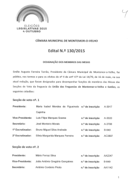 Edital N.&ordm; 130 - C&acirc;mara Municipal de Montemor-o