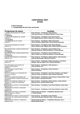 An&uacute;ncio da Composi&ccedil;&atilde;o dos J&uacute;ris para os Concursos de 2007