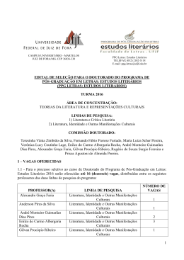 1 EDITAL DE SELE&Ccedil;&Atilde;O PARA O DOUTORADO DO