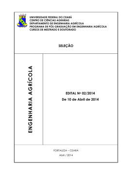 Edital n. 02/2014 - Sele&ccedil;&atilde;o para o Mestrado Acad&ecirc;mico e Doutorado