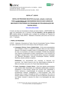 EDITAL DE PROCESSO SELETIVO (inscrição - Ceart