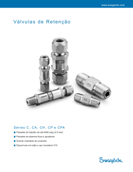 V&aacute;lvulas de Reten&ccedil;&atilde;o, S&eacute;ries C, CA, CH, CP e CPA