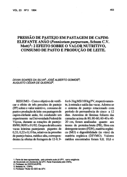 PRESS&Atilde;O DE PASTEJO EM PASTAGEM DE CAPIM