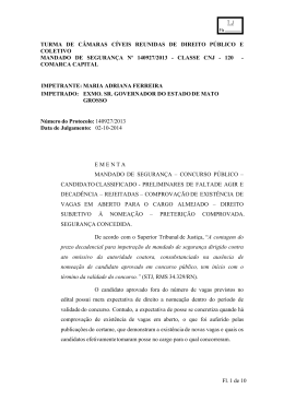 decisão no mandado de segurança nº 140927/2013