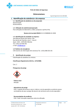 Diclorometano 1. Identificação da substância e da empresa