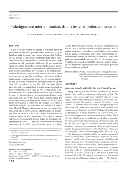 Fidedignidade inter e intradias de um teste de pot&ecirc;ncia