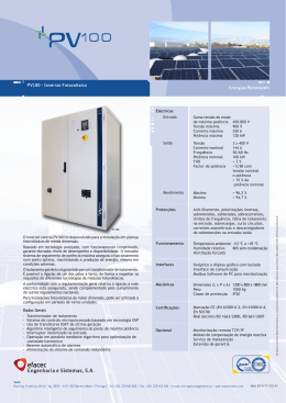 PV100 - Inversor Fotovoltaico Energias Renováveis