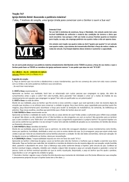 1 Tra&ccedil;&atilde;o 7x7 Igreja Batista Betel: Buscando a pot&ecirc;ncia m&aacute;xima! 7