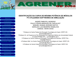 identifica&ccedil;&atilde;o da curva de m&aacute;xima pot&ecirc;ncia de m&oacute;dulos fv