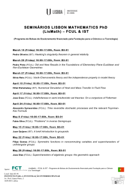 Lista de Seminários Lisbon Mathematics Phd (Lismath) – FCUL & IST