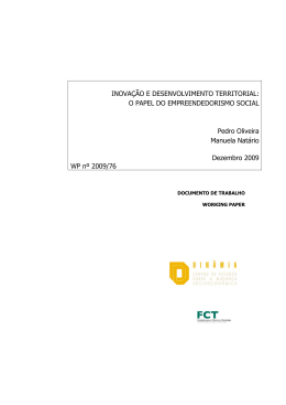 INOVA&Ccedil;&Atilde;O E DESENVOLVIMENTO TERRITORIAL - din&acirc;mia`cet-iul