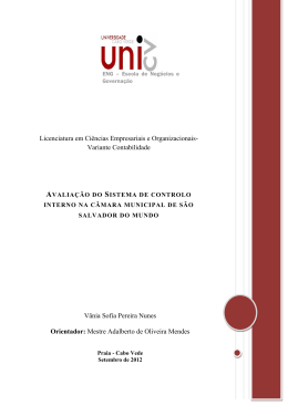 V&acirc;nia Sofia Pereira Nunes Orientador: Mestre Adalberto de Oliveira