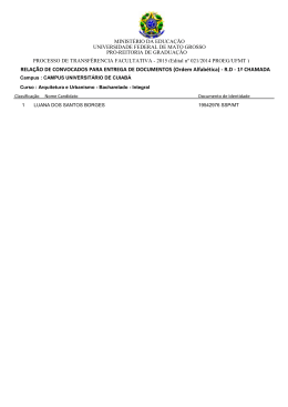 (Ordem Alfab&eacute;tica) - RD - 1&ordf; CHAMADA